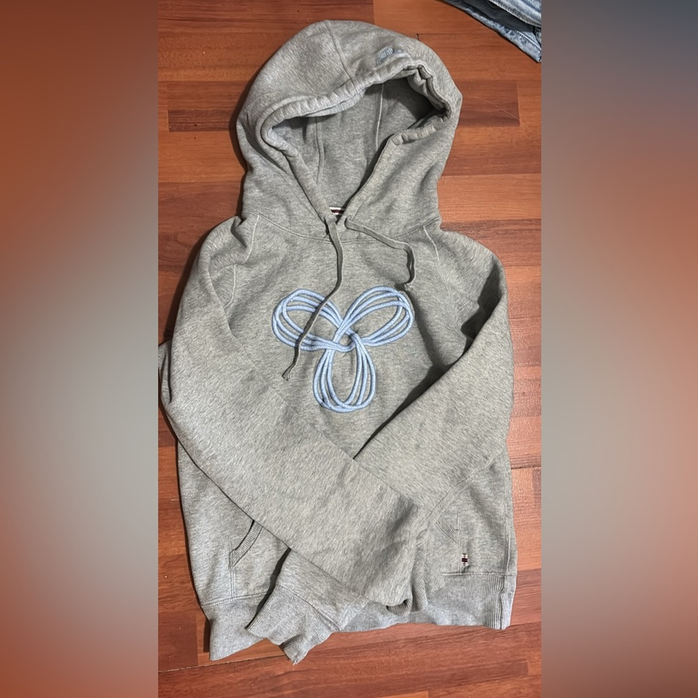 TNA Gray and Blue Sweater with Abstract Design